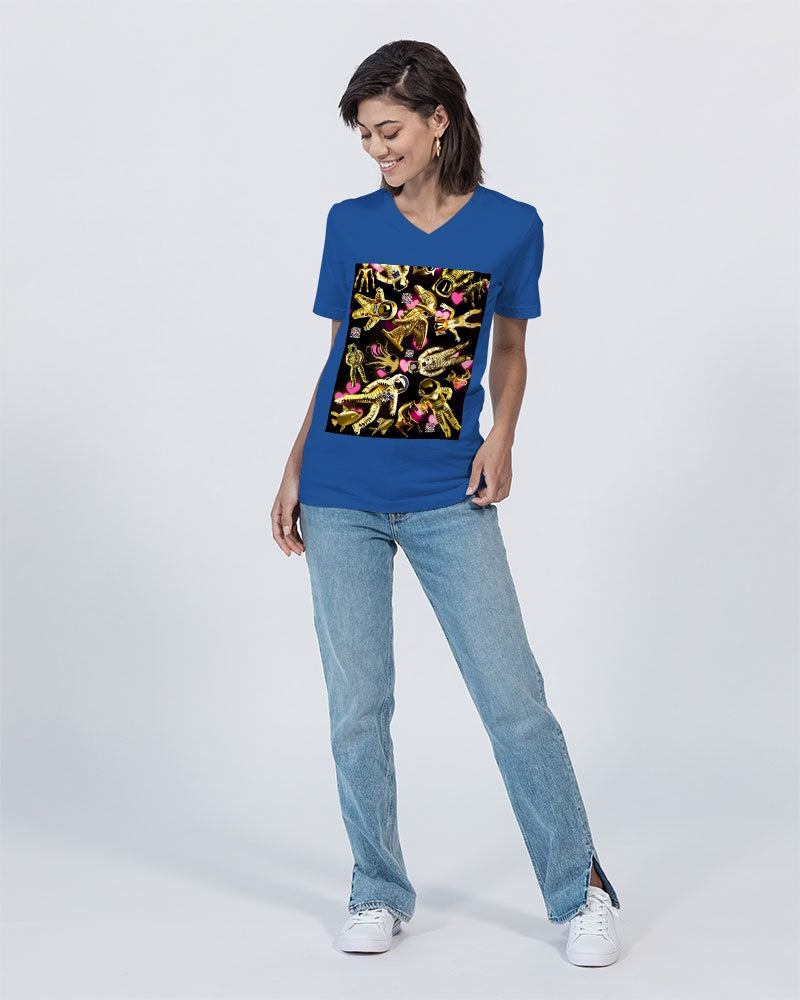 Robotic Abstrak Unisex Jersey V-Neck Tee | Bella + Canvas