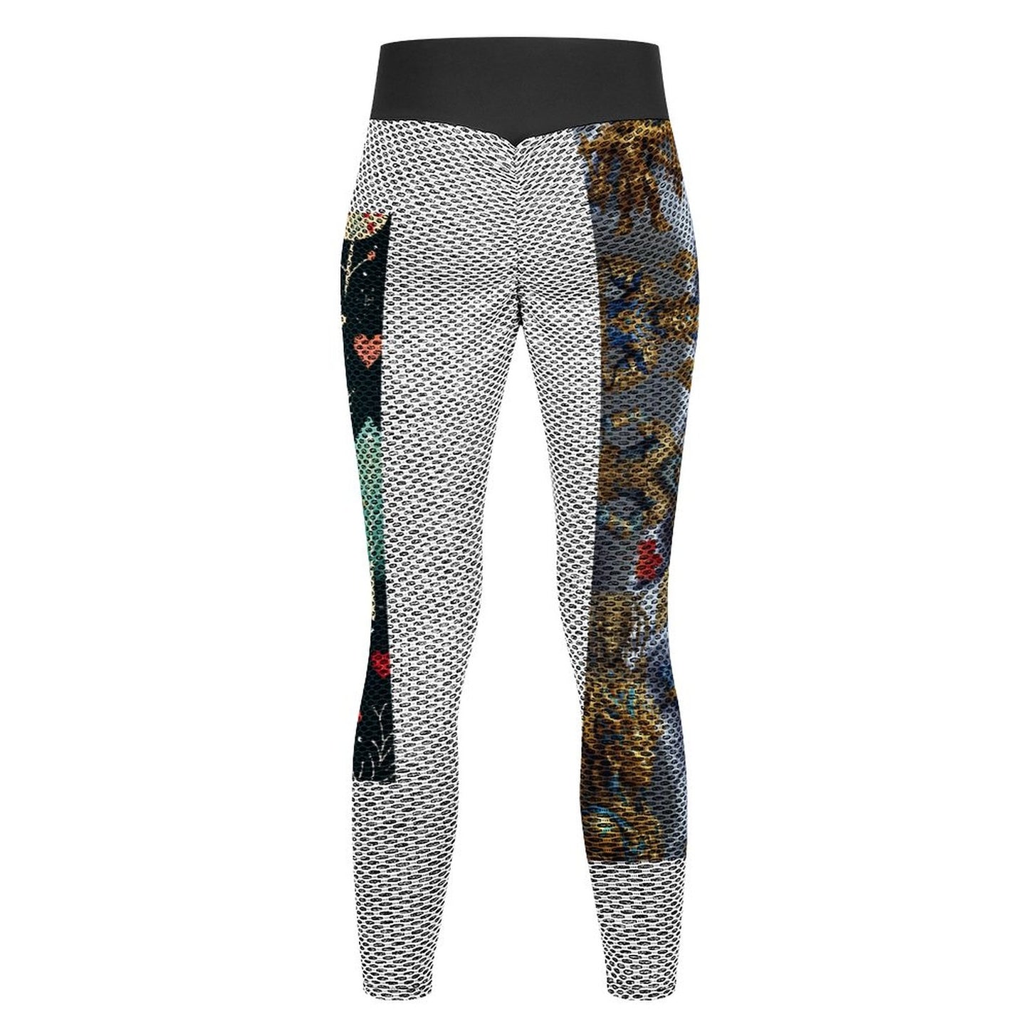 Custom Printed Honeycomb Textured Yoga Pants for Women (All-Over Printing)