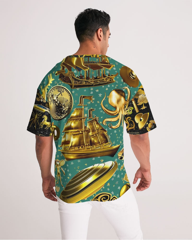 Outer Space Abstrak Men's All-Over Print Premium Heavyweight Tee