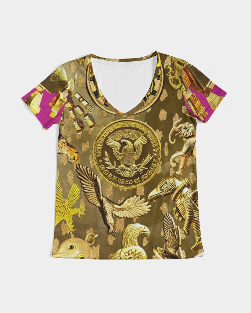 Robotic Abstrak Women's All-Over Print V-Neck Tee