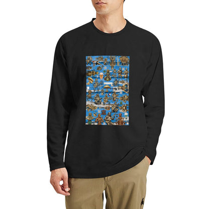 DTG 180gsm Men's Crewneck Long Sleeve T-shirt (Front Printing)