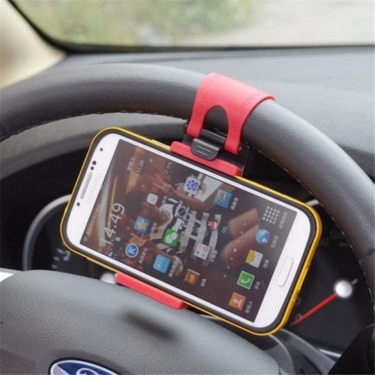 Car Steering Wheel Phone Clip Mount Holder Universal Bike Auto Camera GPS Stand Bracket For Phone