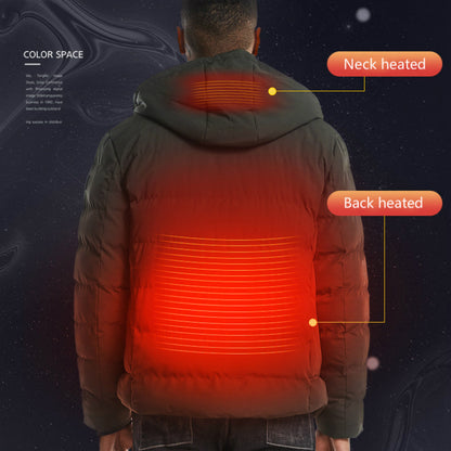 New Men Women Cotton Coat USB Smart Electric Heated Jackets Winter Thicken Down Hooded Outdoor Hiking Ski Clothing 7XL