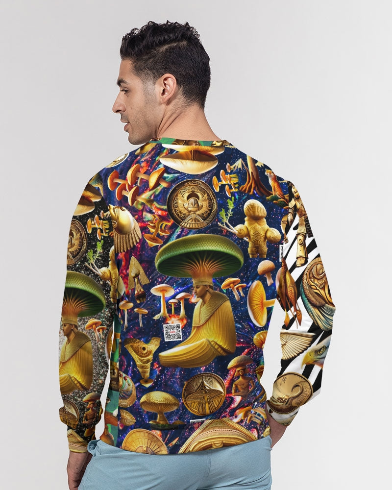 Illustration Abstrak Men's All-Over Print Classic French Terry Crewneck Pullover