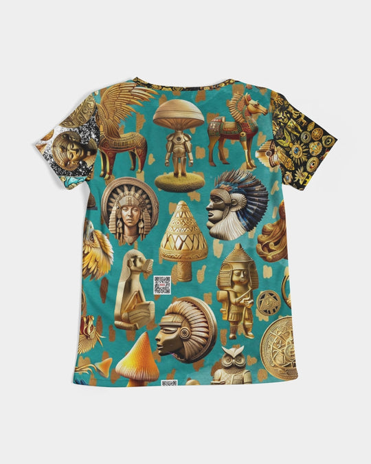 Nature Abstrak Women's All-Over Print V-Neck Tee