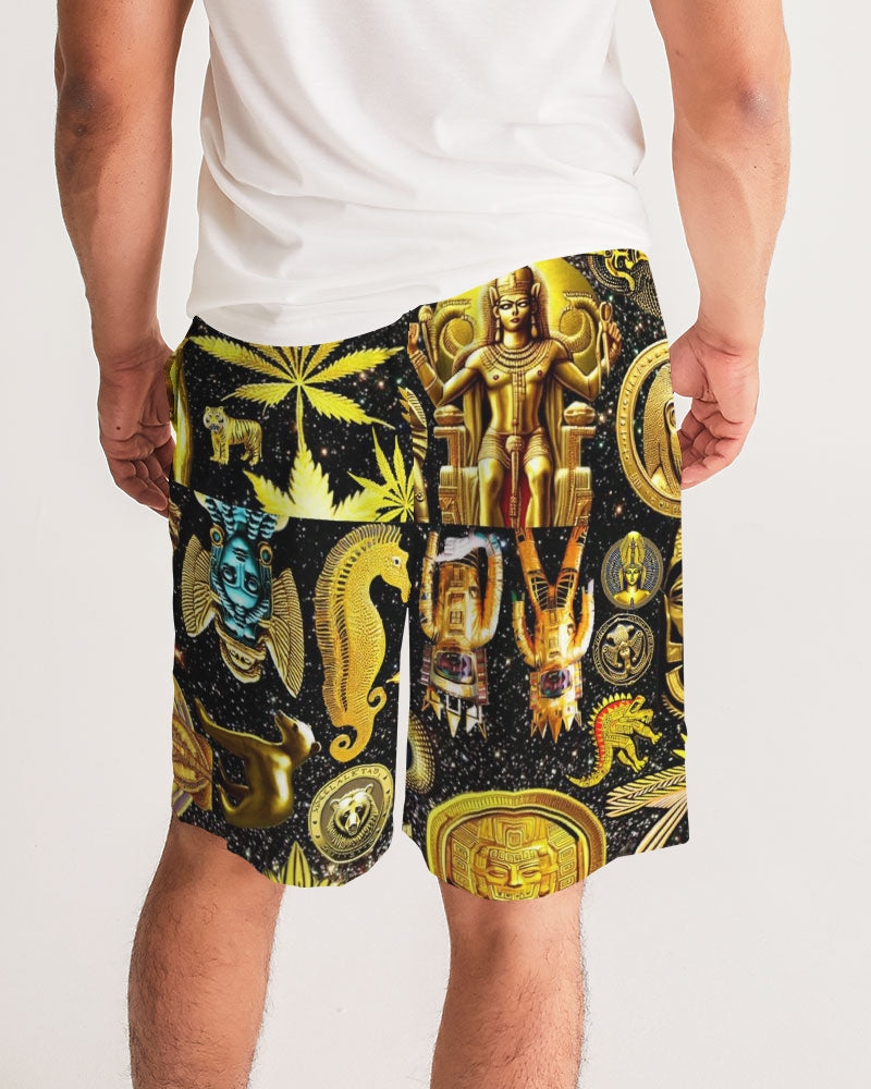 Ancient Abstrak Men's All-Over Print Jogger Shorts