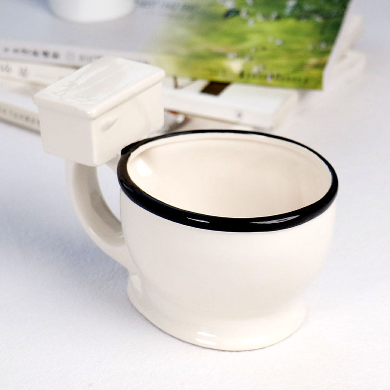 Creative Toilet Mug Ceramic Coffee Mugs with Handgrip Funny Gag Gift Tea Cup