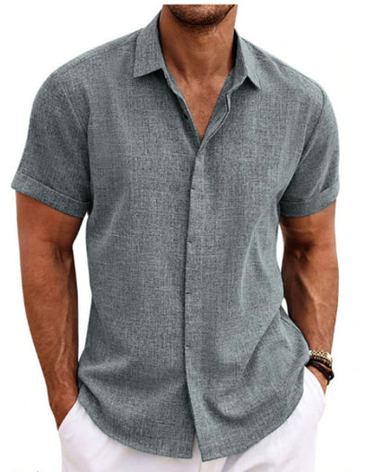 Men's Linen Short Sleeved T-shirt Loose Fitting