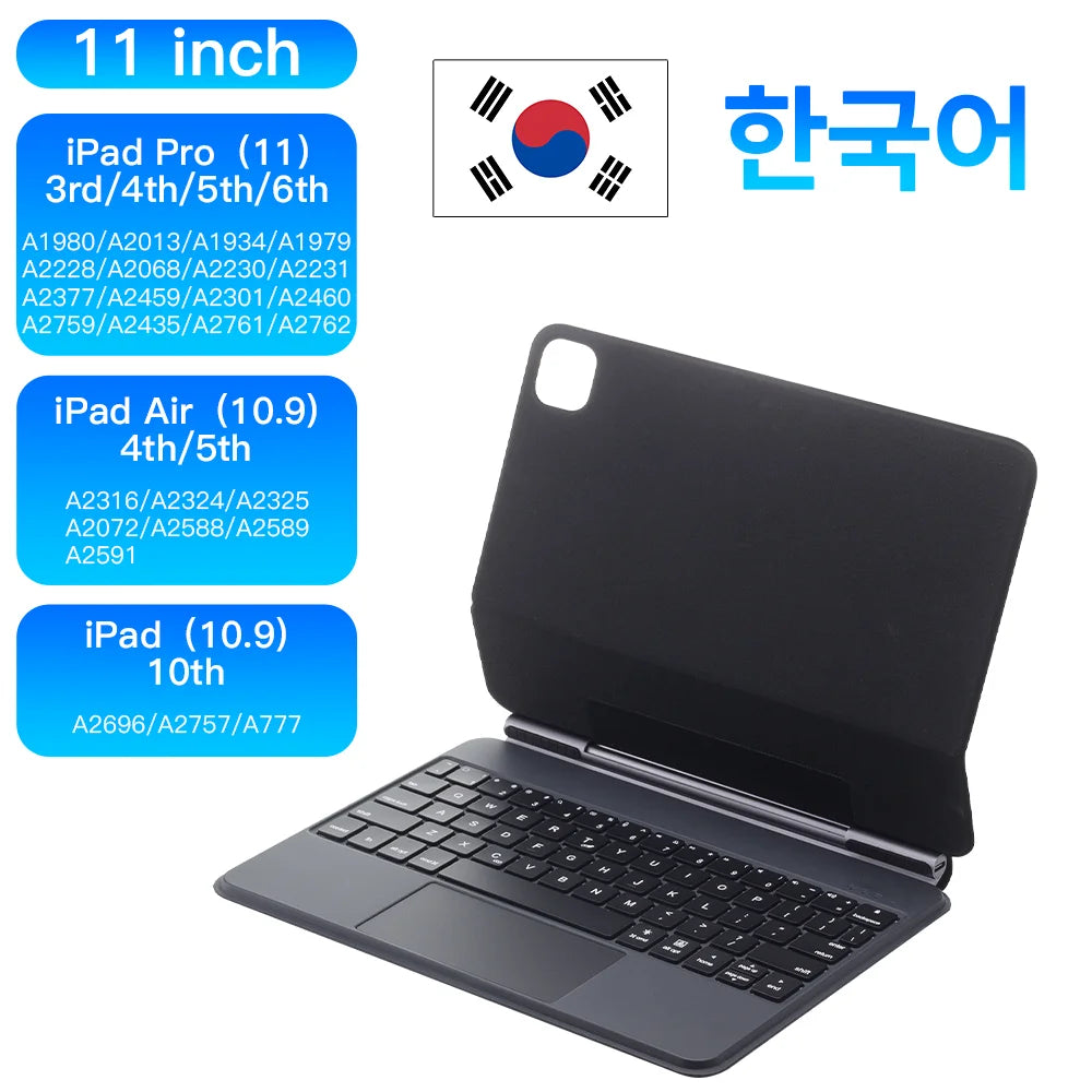 For iPad Magic Keyboard For iPad 10th Pro 11 12.9 3rd/4/5/6th Air 10.9 4/5th Ultra Slim Bluetooth Keyboard for iPad Accessories