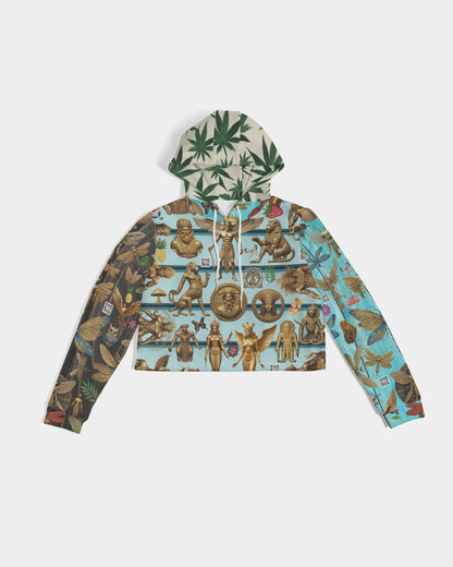 Abstrak dragonfly Women's All-Over Print Cropped Hoodie