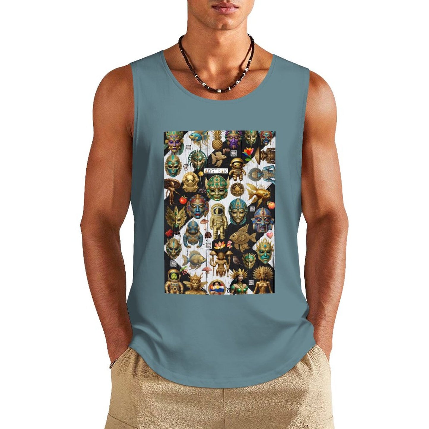 DTF 160gsm Men's Cotton Tank Top BX (Dual-sided Printing)