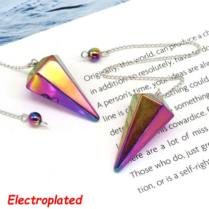 7 Chakra Pendulum Natural Stones Healing Crystal For Wicca Divination Witchcraft Dowsing Reiki Quartz Jewelry Pendants Wholesale