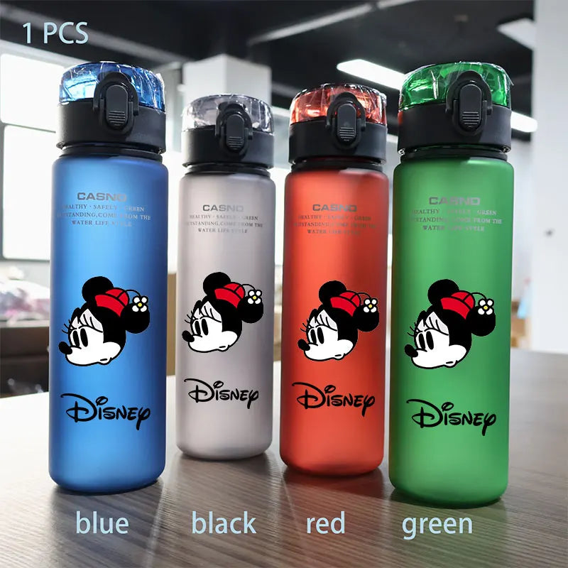 Disney 560ml Water Cup Mickey Mouse Drinking Water Bottle Outdoor Capacity Sports Children Portable Plastic Bottle