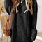 Black Cable Knit Drop Shoulder Loose Fit Sweater Dress