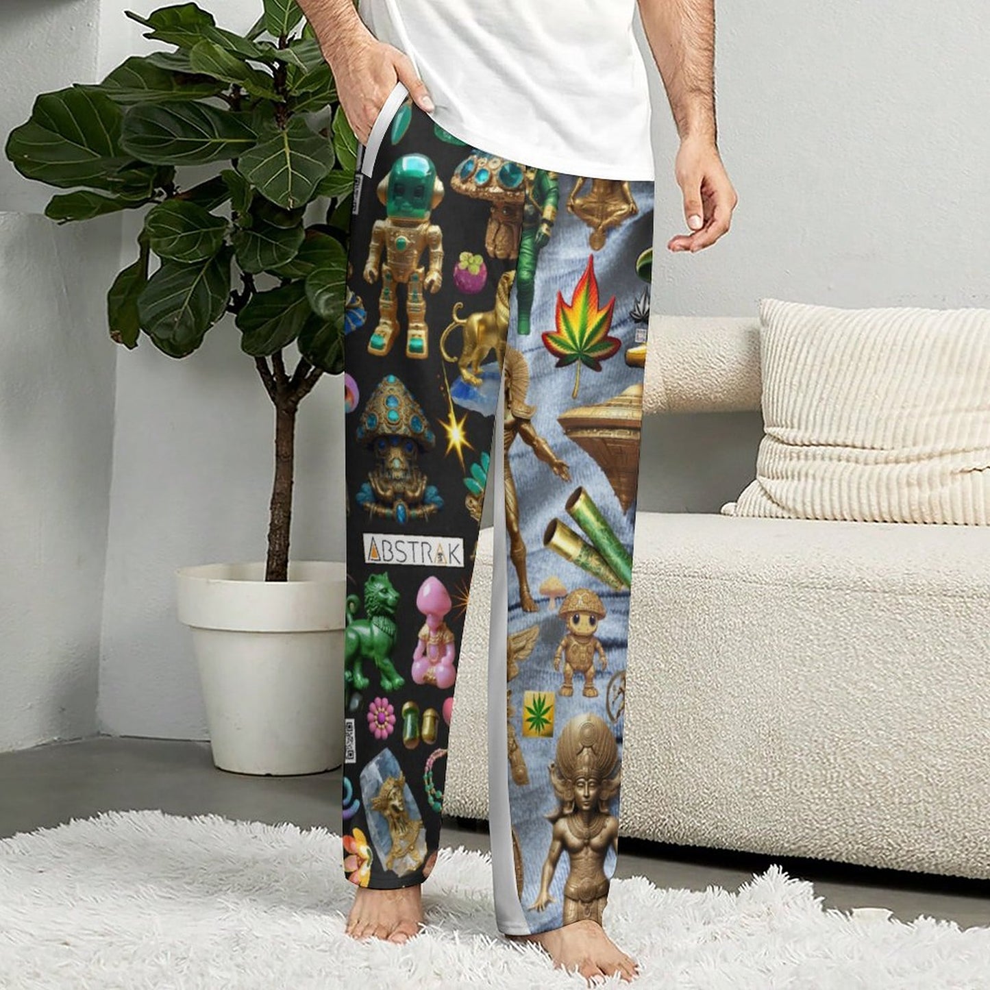 Men's Home Pajamas Pants EEP (All-Over Printing)