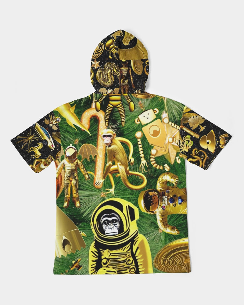 Outer Space Abstrak Men's All-Over Print Premium Heavyweight Short Sleeve Hoodie