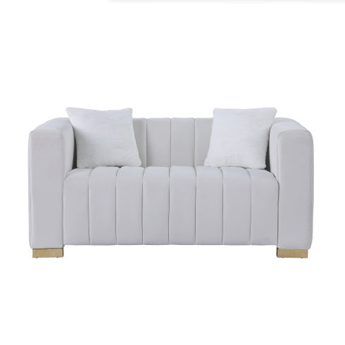 A Modern Channel Sofa Take On A Traditional Chesterfield,Grey Color,loveseater