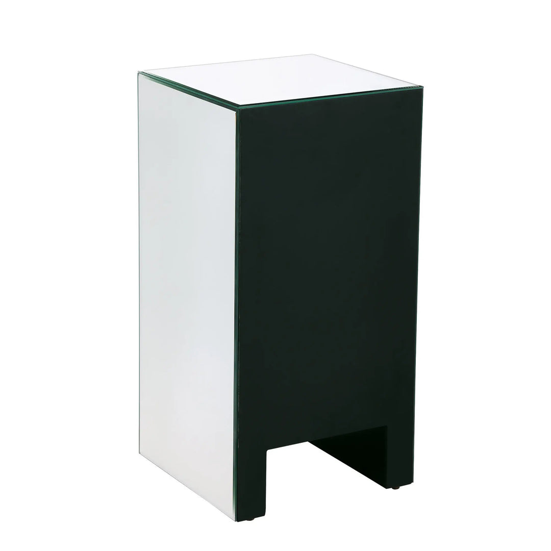 1 Big 1 Small 2-Drawer Mirrored Bedside Table 30x30x60CM Nightstand MDF&Glass Bedside Cabinet Silver[US-W]