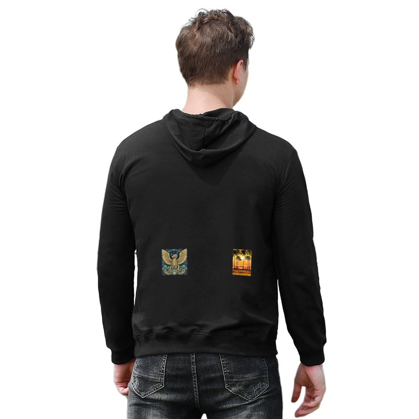 DTG 255gsm Men's Hoodie with Pouch (Dual-sided Printing)