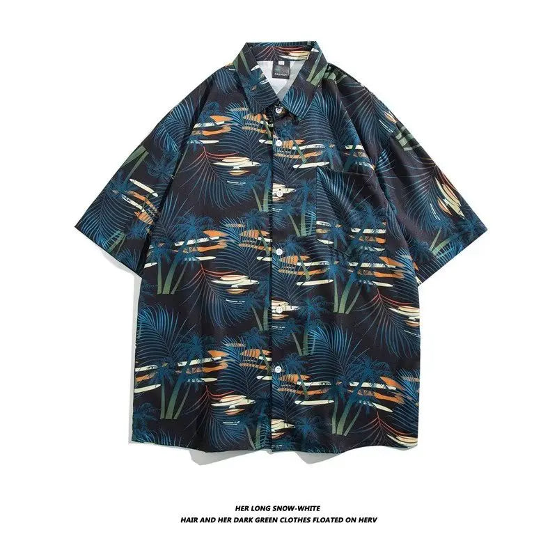 2024 Coconut Tree Shirts For Men 3D Printed Men's Hawaiian Shirt Beach 3XL Short Sleeve Fashion Tops Tee Shirt Men Blouse Camisa