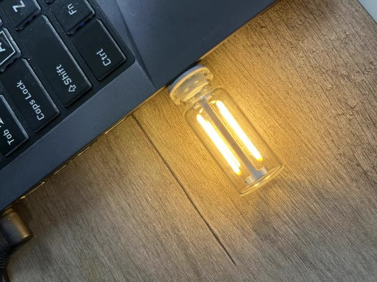 1pcs USB Led Bulb 0.3W 5V Retro Edison Dimming Lighting Bulb Source USB Mobile Power Interface Light Night Light Power Bank Laptop