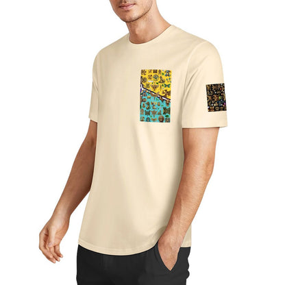 DTF 160gsm Men's Short Sleeve Cotton T-shirt (Dual-sided+Sleeve Printing)