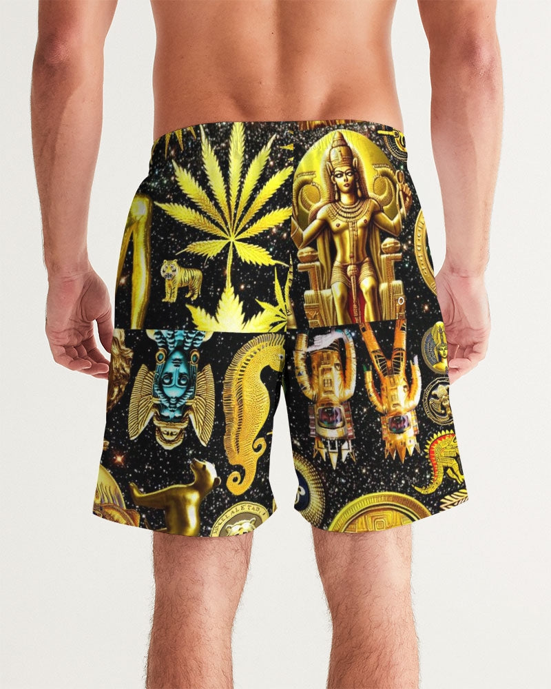 Ancient Abstrak Men's All-Over Print Swim Trunk