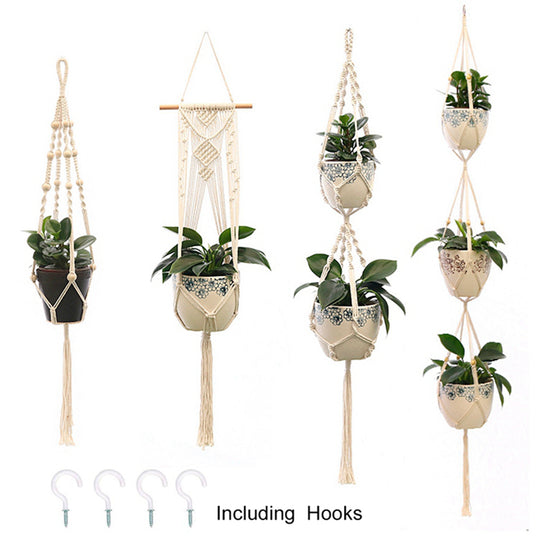 Artificial Plants Hanging Basket With Hook Macrame Plant Holder For Home Wedding Decor DIY Hanging Garland Fake Flowers Plant