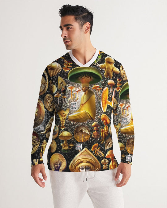 Illustration Abstrak Men's All-Over Print Long Sleeve Sports Jersey