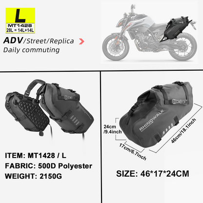 Rhinowalk Motorcycle Bag 100%Waterproof 18L/28L/48L Large Capacity 2 Pcs Universal Fit Motorcycle Pannier Bag Saddle Side Bags