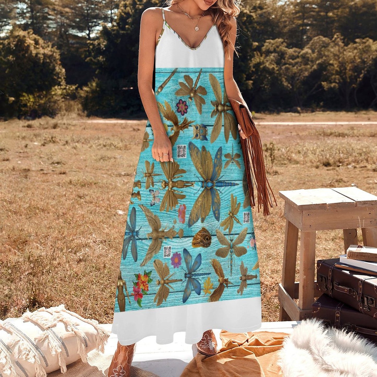 Ankle-length Slip Dress BDQ (All-Over Printing)