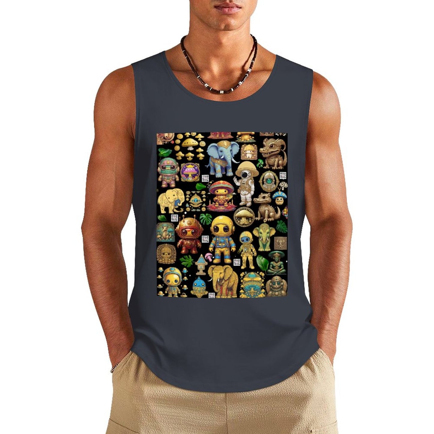 DTF 160gsm Men's Cotton Tank Top BX (Front Printing)