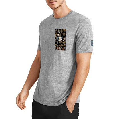 DTF 160gsm Men's Short Sleeve Cotton T-shirt (Dual-sided+Sleeve Printing)