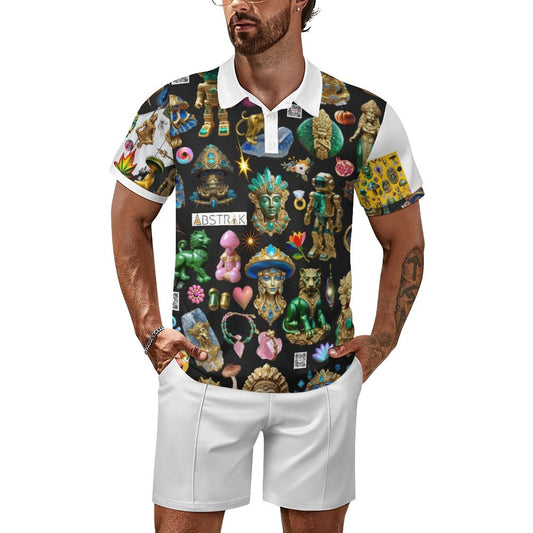 200gsm Short Sleeve Men's POLO Shirt Set A46TZ (All-Over Printing)