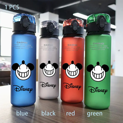 Disney 560ml Water Cup Mickey Mouse Drinking Water Bottle Outdoor Capacity Sports Children Portable Plastic Bottle