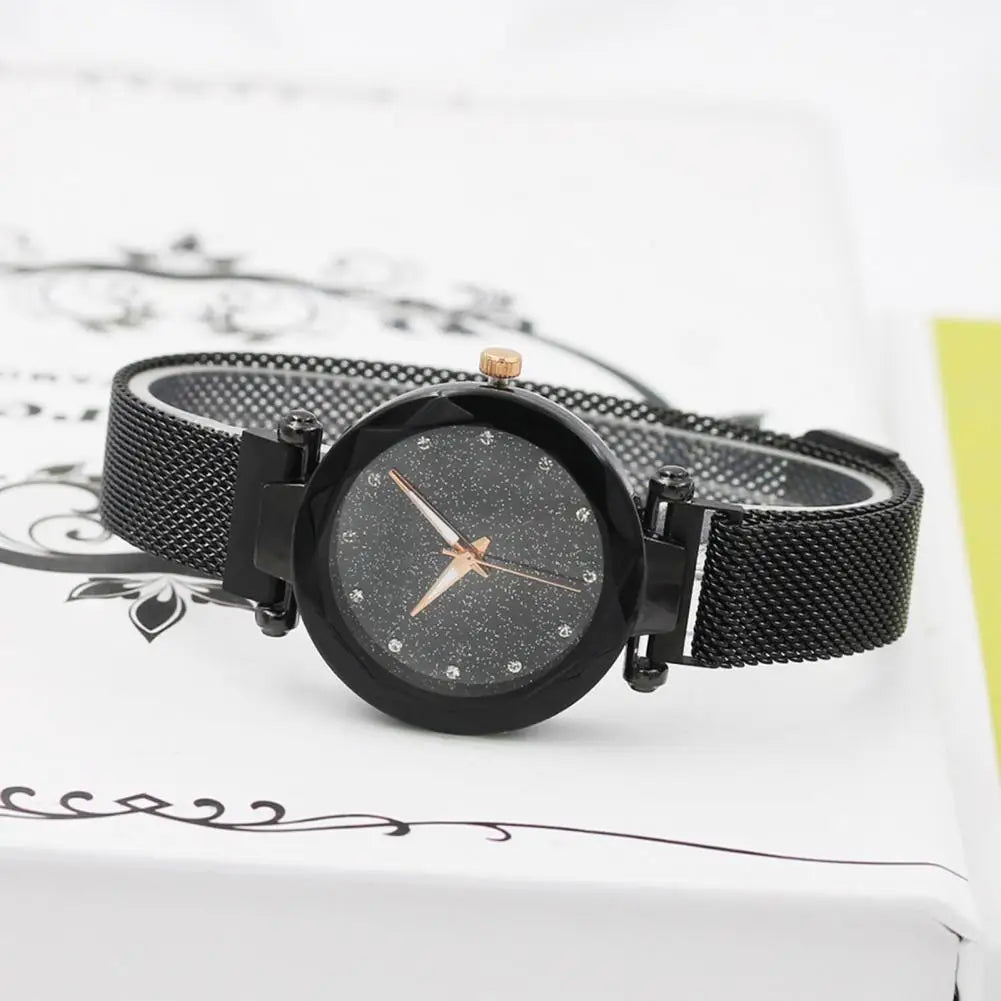 Elegant Timekeeping Accessory Elegant Rhinestone Women's Watch with Quartz Movement Minimalist Metal Design for Ladies