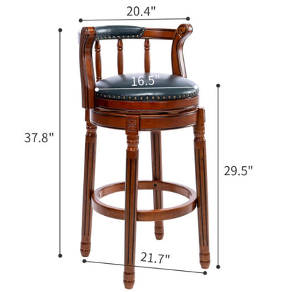 Wooden 360-degree Swivel Bar Stool Chair