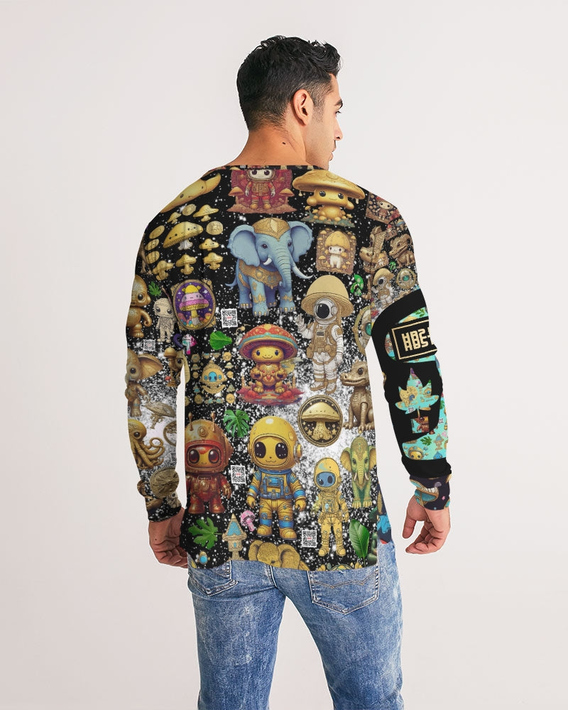 Elephant Collection Men's All-Over Print Long Sleeve Tee