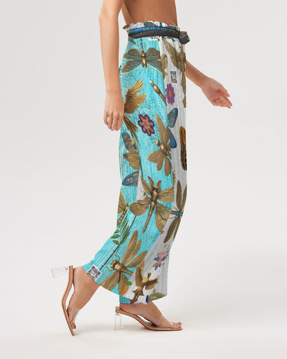 Abstrak dragonfly Women's All-Over Print High-Rise Wide Leg Pants