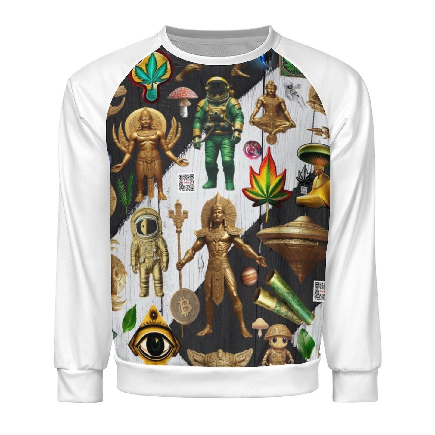 280gsm Men's Crewneck Sweatshirt Raglan A27H (All-Over Printing)