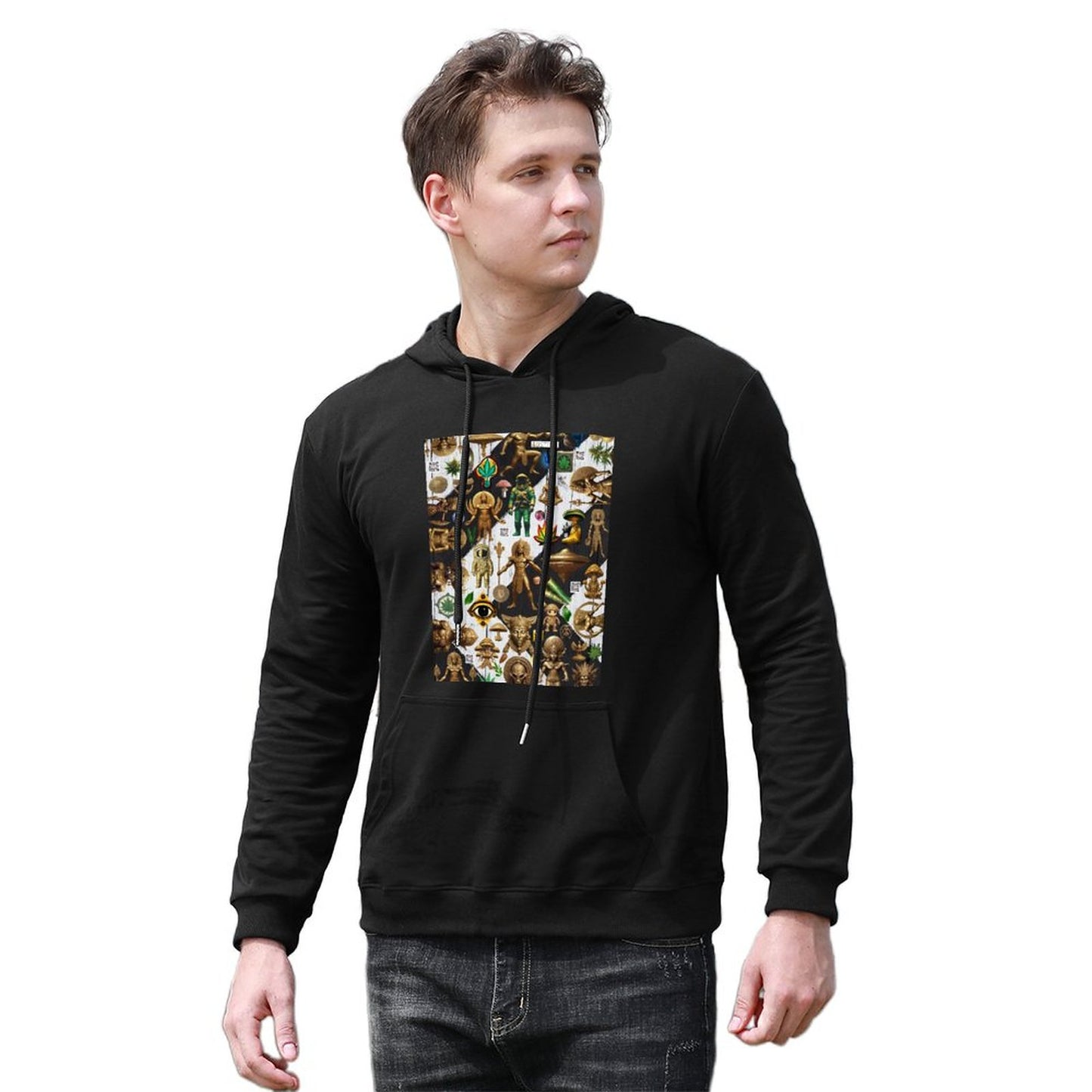 DTG 255gsm Men's Hoodie with Pouch (Dual-sided Printing)