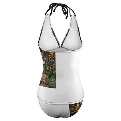 2-Piece Women's Halter Tankini 48KA01 (All-Over Printing)