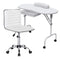 37-inch Portable & Foldable Manicure Table Nail Desk Workstation for Spa Beauty Salon and Adjustable Low Back Armless Swivel