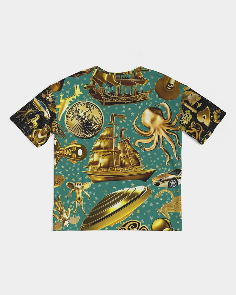 Outer Space Abstrak Men's All-Over Print Premium Heavyweight Tee