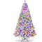 6ft Pre-Lit Artificial Christmas Tree Snow Flocked Xmas Tree W  Remote-Controlled 250 Multi-Color Lights Decor