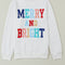 White Merry And Bright Cable Knit Pullover Sweatshirt