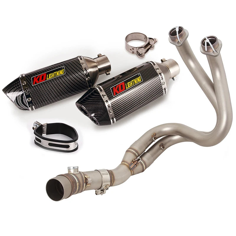 For Kawasaki Z650 Ninja 650 Versys 650 Z650RS Motorcycle Exhaust System Front Connect Link Pipe Slip On 51mm Muffler Escape