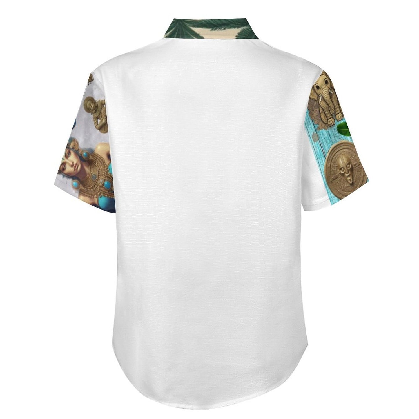 Slubbed Fabric Short Sleeve Shirt with Pocket B339 (All-Over Printing)