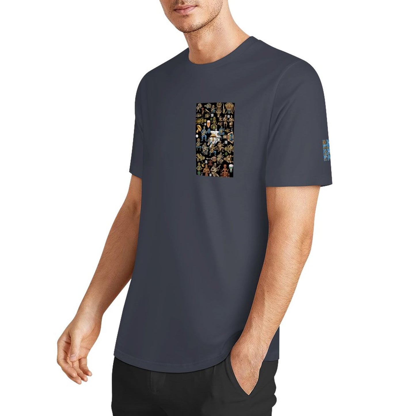 DTF 160gsm Men's Short Sleeve Cotton T-shirt (Dual-sided+Sleeve Printing)