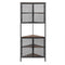 6-Tier Corner Shelf With Storage Cabinet,Bookshelf With Metal Mesh Door,for Living Room